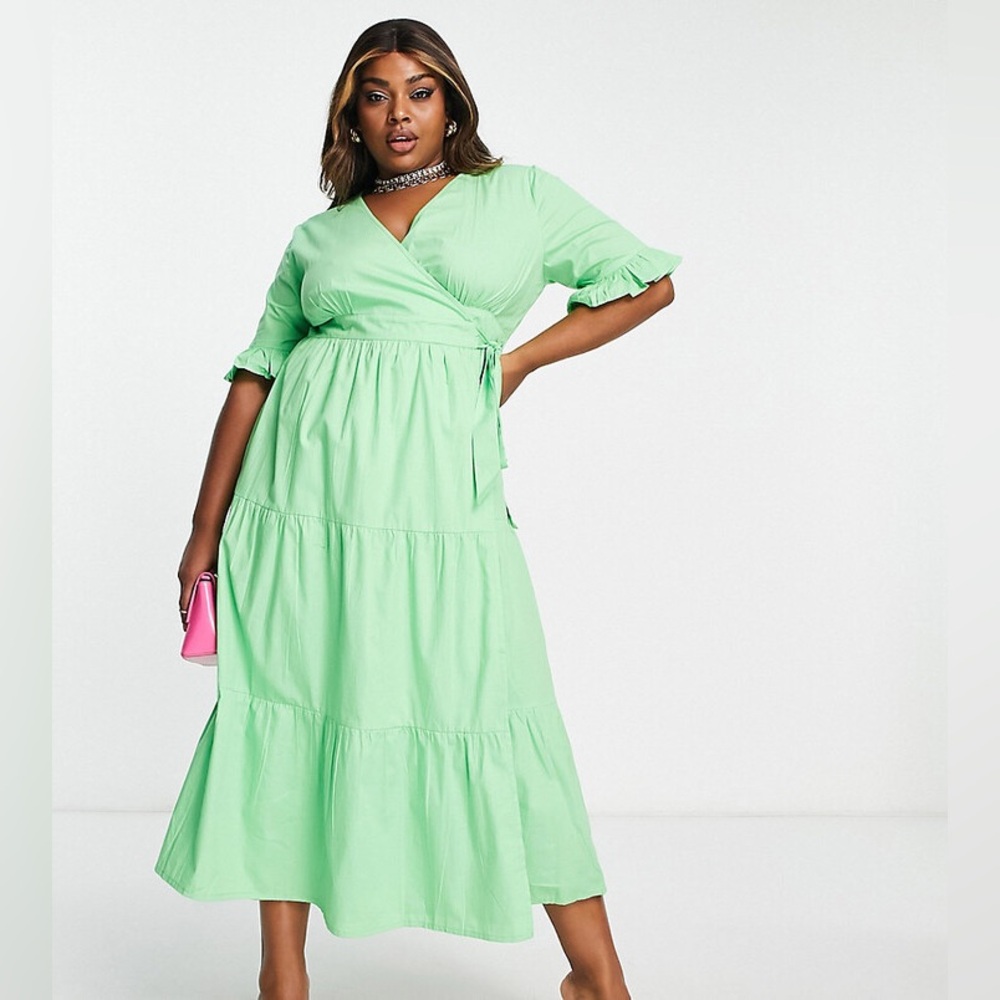 ASOS Wrap Detail Tiered Dress